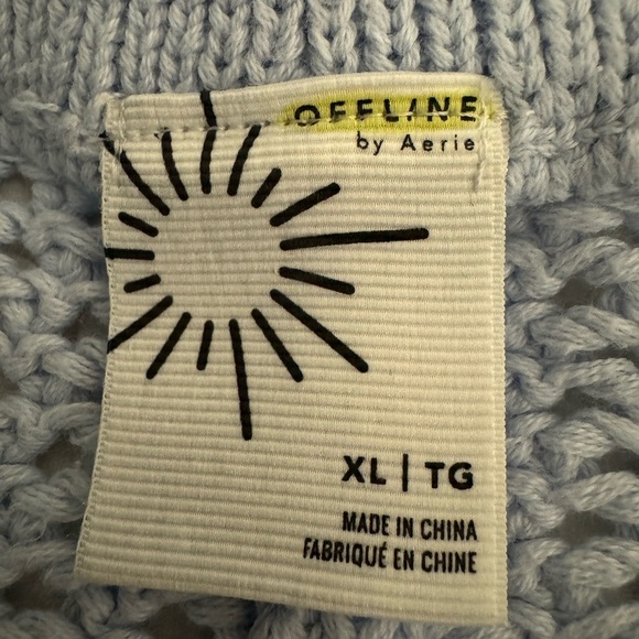 Aerie Crochet Shorts NWOT. Light blue. Size XL - Picture 6 of 9